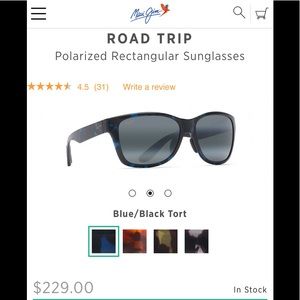 Maui Jim road trip black & blue sunglasses, EUC